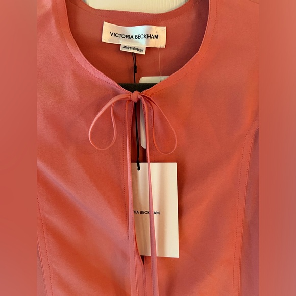 NWT VICTORIA BECKHAM Pleated Blouse in Candy Floss size US 6, Medium - Picture 6 of 11